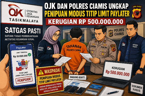 Modus Titip Limit PayLater Makan Korban, OJK Tasikmalaya-Polres Ciamis Ungkap Kerugian Rp500 Juta